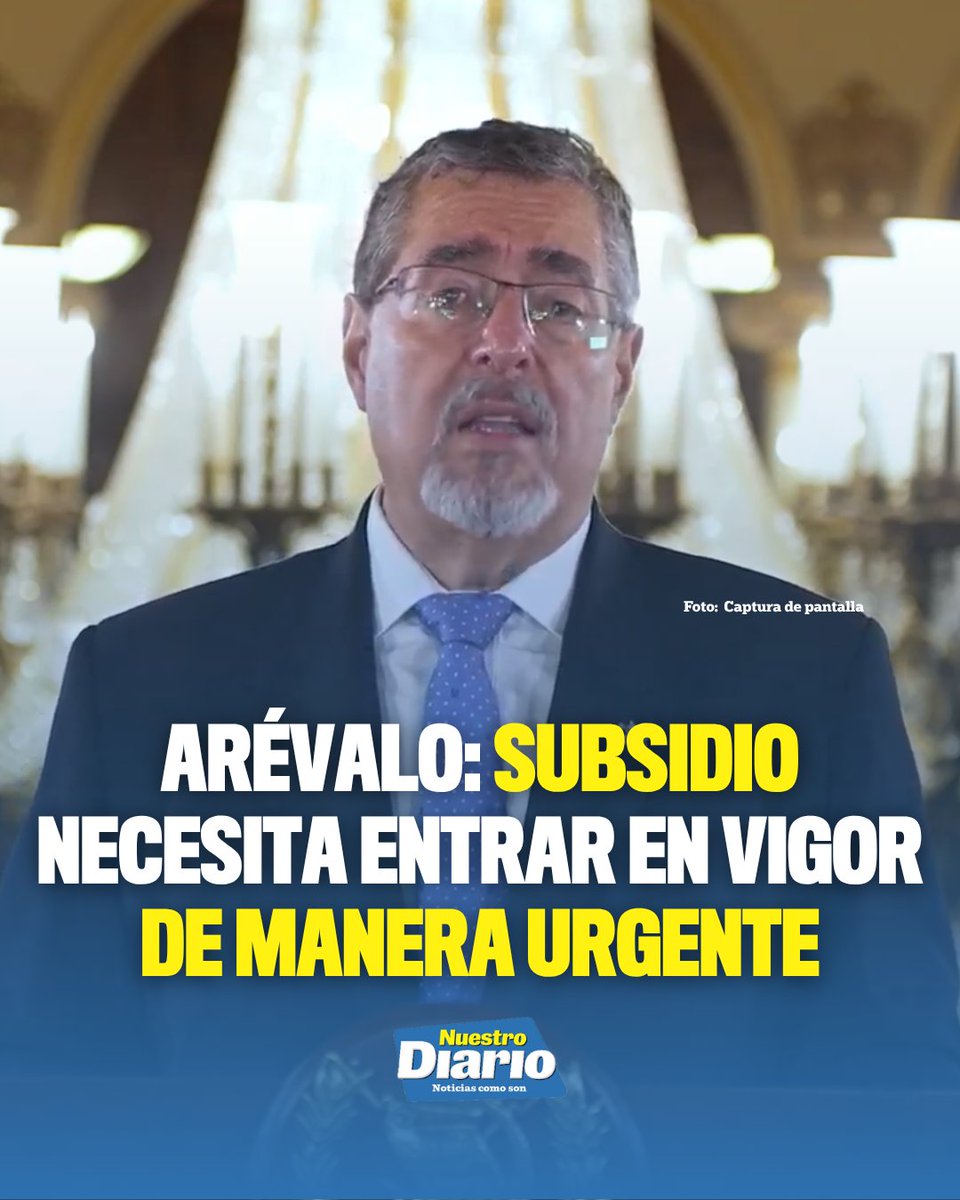 🚨⛽ ARÉVALO: SUBSIDIO NECESITA ENTRAR EN VIGOR DE MANERA URGENTE 🇬🇹⚠️ En cadena nacional, el presidente Bernardo Arévalo señaló que el Decreto 21-2026, que…