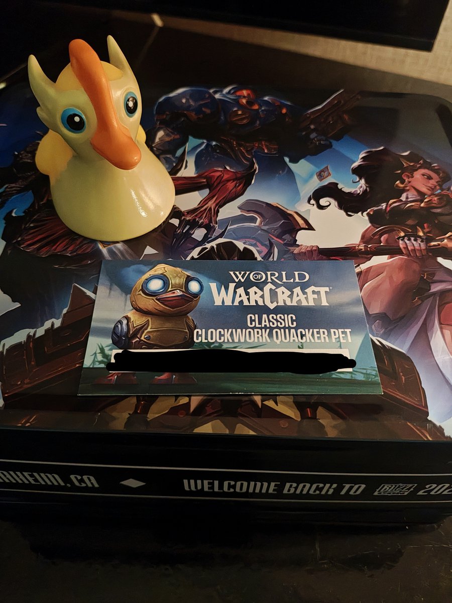 chelyndusk's tweet photo. Managed to get an extra Clockwork Quacker pet! 🦆 Figured I’d do a lil giveaway for someone who didn’t get one!

Just do these three things to enter 🤠

✨ Follow me
✨ Repost this
✨ Comment what you’re most excited to see come out of BlizzCon!

Good luck! 💜 https://t.co/4HGcUTstZw