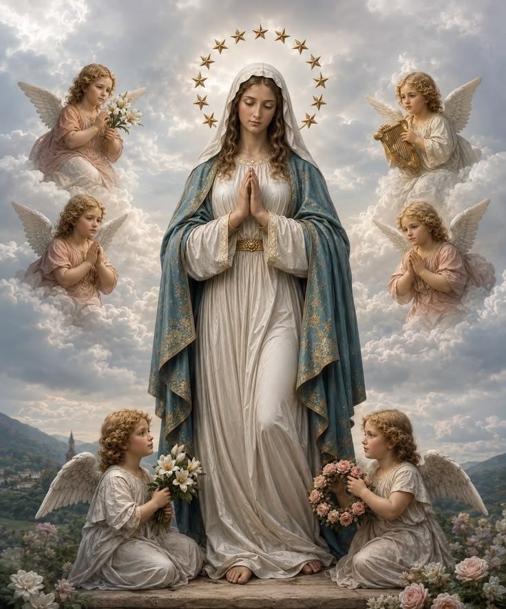 JustAdaugoijele's tweet photo. O Mary, Queen of Angels, pray for us and command your heavenly hosts to guard and protect us every day. https://t.co/WdBIAYC1jm