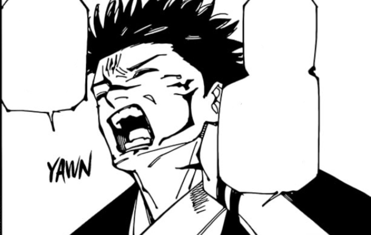MyAlmightyHero's tweet photo. True form Sukuna stretching his body and his tummy mouth starts yawning https://t.co/SzQfd562NM
