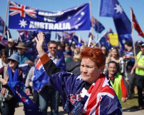 KatyKray73's tweet photo. Australians have had enough. Record migration has crushed housing, wages and services and most people know it.

One Nation just dropped a plan to take net overseas migration to zero by slashing more than 750,000 arrivals, reset the temporary visa population to 2017 levels, then cap it at 130,000.

Peter Malinauskas called cutting mass migration “madness.” Then he cited Treasury figures: an Australian-born citizen costs the budget $85,000 over a lifetime. A single skilled migrant, he said, delivers a $415,000 benefit.

That’s the message: importing a worker is worth more than raising and training the next generation of Australians. Treat your own people as a net cost and you shouldn’t be surprised when they feel replaceable.

Vote One Nation. Make Australia Australian again. Go Pauline! 🇦🇺🧡
