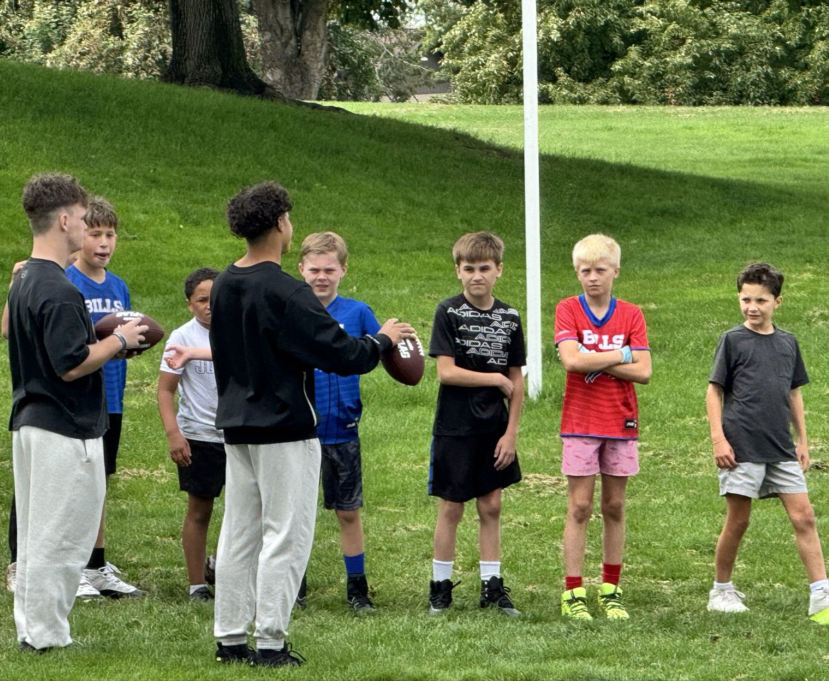 DJW2028's tweet photo. First practice as my little bros flag football coach!! Can’t wait for a great season with these kids!! Go bills! https://t.co/g9DLYAbGw5
