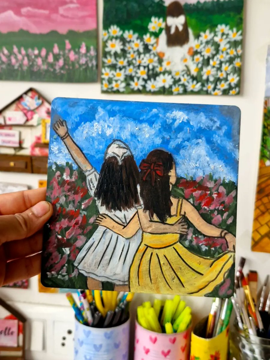 lelehboy's tweet photo. Some friendships deserve more than words, so I painted ours. https://t.co/ZxCuPIn62g