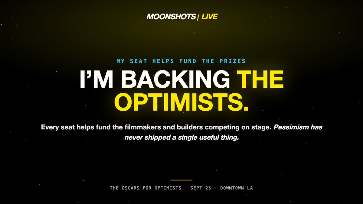 mfachallenge's tweet photo. Looking forward to attending Moonshots Live with @moonshots_pod and @PeterDiamandis. It's time for some optimism instead of all this doomer talk! https://t.co/QcYJhyNhIP