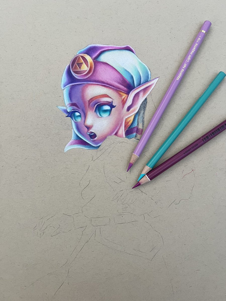 danisartworkx's tweet photo. Here’s my Zelda fan art in progress ♡ 

#oot #zelda https://t.co/3rx1aS6nm1