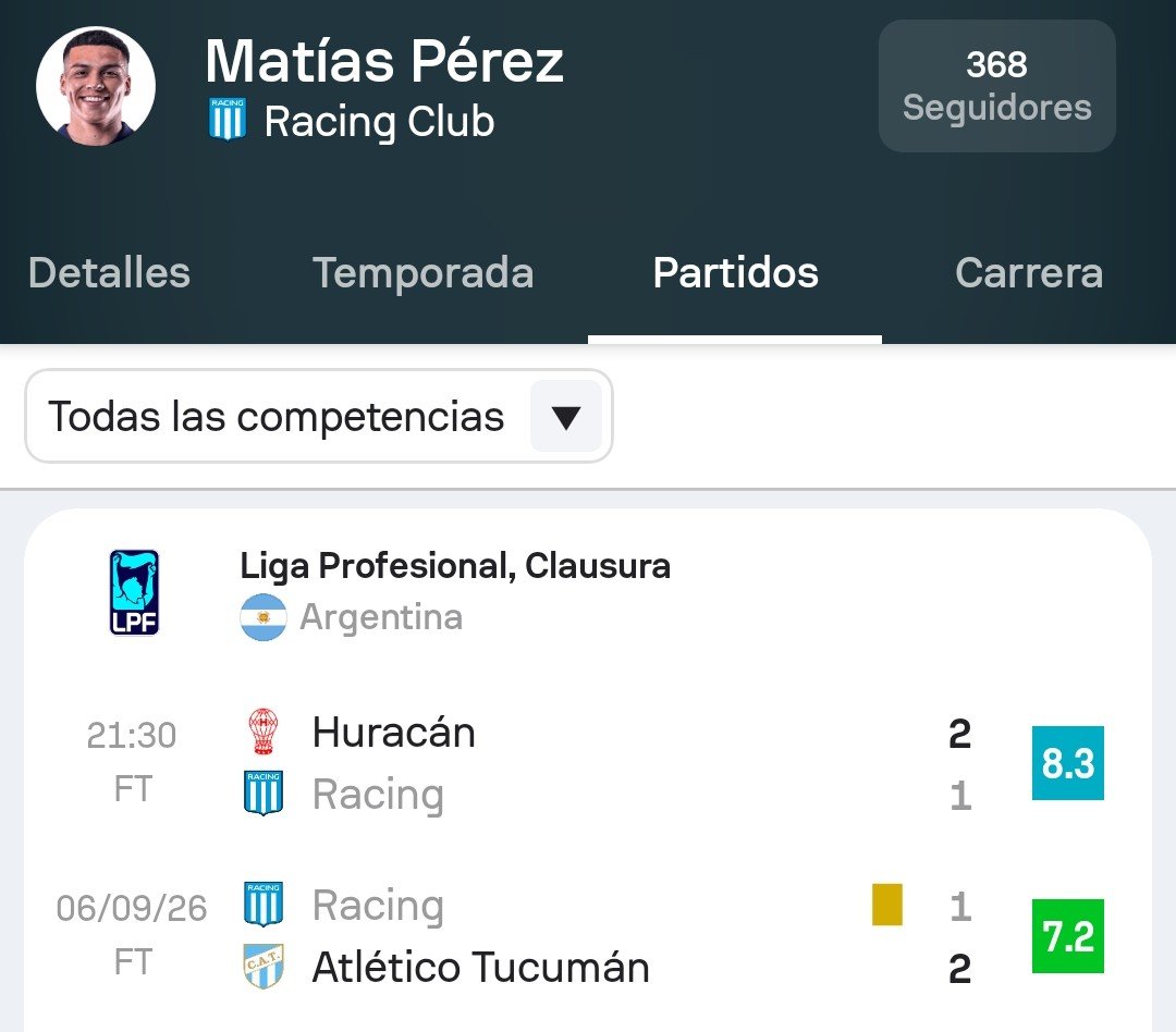 eliasfig_'s tweet photo. @HDRacingClub No miro a Racing y se que no sirve de nada sofascore pero como hizo para sacar esa nota y acá en tw lo putean tanto ajaj https://t.co/gMyqYnbth9