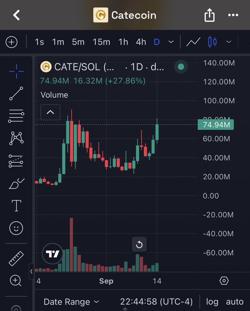 PoorBull's tweet photo. No one noticed $CATE quietly touched $80M again. 

ATH again soon 🐈💛 https://t.co/Ymq08M3FDs