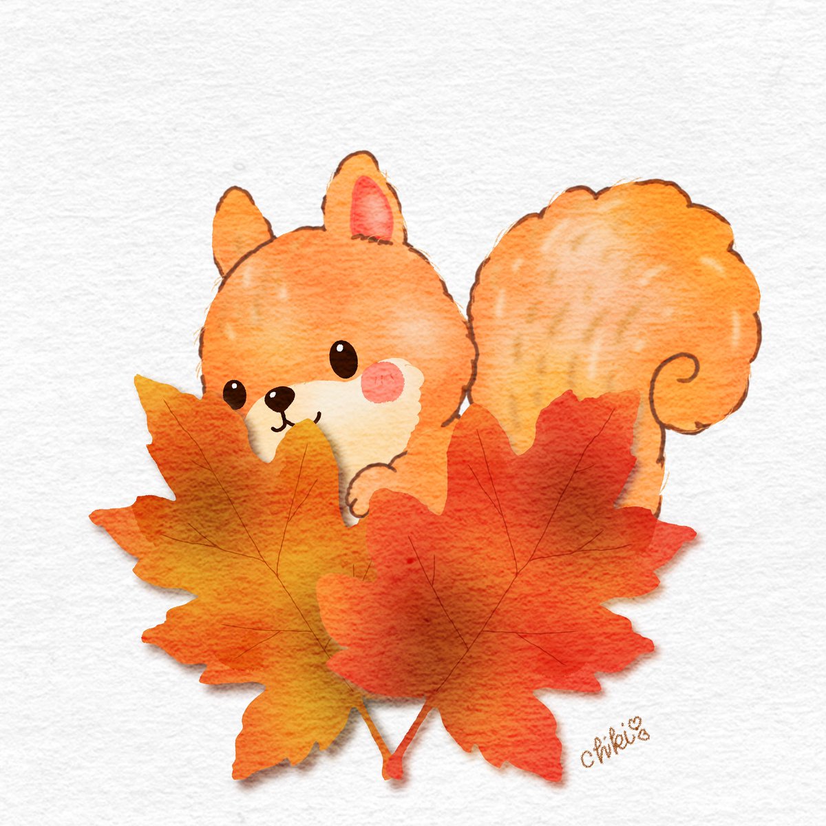 chikidari's tweet photo. 🐿️🍁🍂

#イラスト https://t.co/hU2oI5exdR