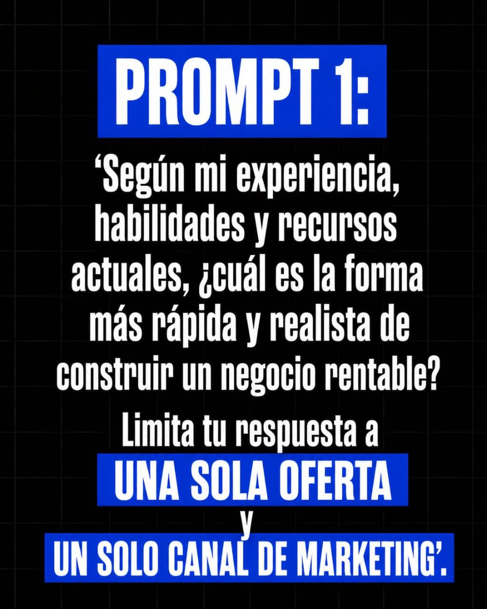 crisurzua's tweet photo. Comenta “ESCALAR” si quieres aprender a usar la IA para vender más. 🚀

No necesitas 20 ideas: necesitas una ruta clara. Usa estos 3 prompts para decidir, priorizar y ejecutar.

Guarda este carrusel y pruébalos hoy.

Si este contenido, te fue útil, sígueme y comparte.✅ https://t.co/WThnMILVSN