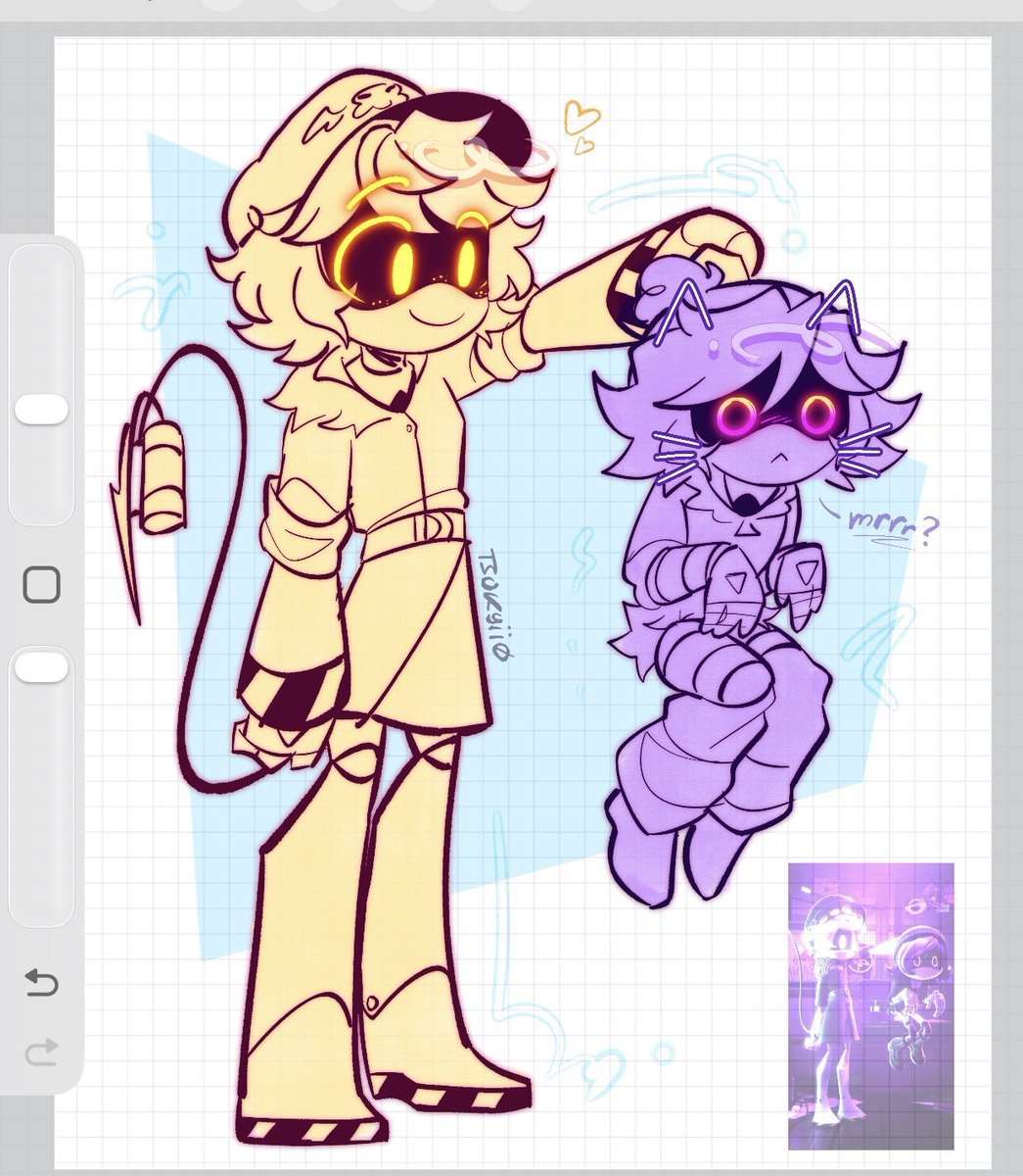 MathewMarknt80's tweet photo. “Just two little drones trying to survive together 💜✨”

( Art done by @tsukyiio )
.
.
.
#murderdrone #murderdronefanarts #OCart #itsnotmywork #artistontwitter https://t.co/AmkRtrpsXk