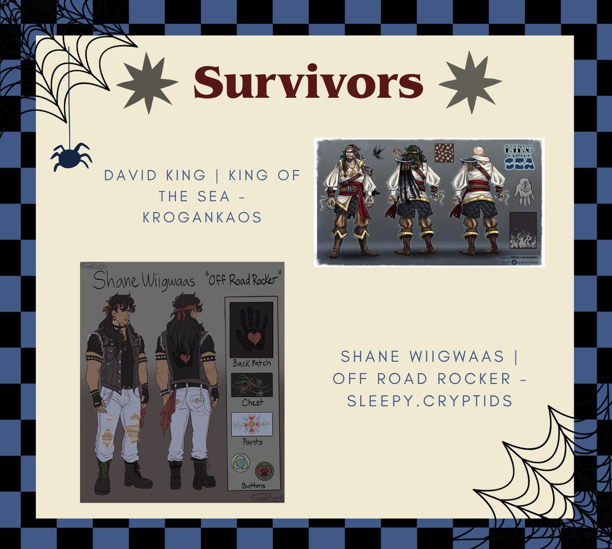 Looneylavenderr's tweet photo. The 2026 DBD Cosmetic Design Contest voting is timeeee! 👀🖤

Here are my favorite for the survivor outfits 🥺❣️

Go vote for your favorites before September 17th at 11:59 AM 🩸

#DeadByDaylight #DBD #DBDCommunity #TheFog #VTuber https://t.co/UbL2i6iF8Z