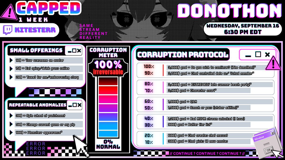 kitelotl's tweet photo. CAPPED DONOTHON IS HAPPENING-! 👁️🌈✨

Wednesday, September 16 - 6:30 PM EDT

♡ ♡ ♡ details below! ♡ ♡ ♡

🔥 h e l p m e e s c a p e t h e c l o s e t 🔥

TWITCH →→→ https://t.co/ISlw9Rw6HH 💞 https://t.co/skKKaTXue7