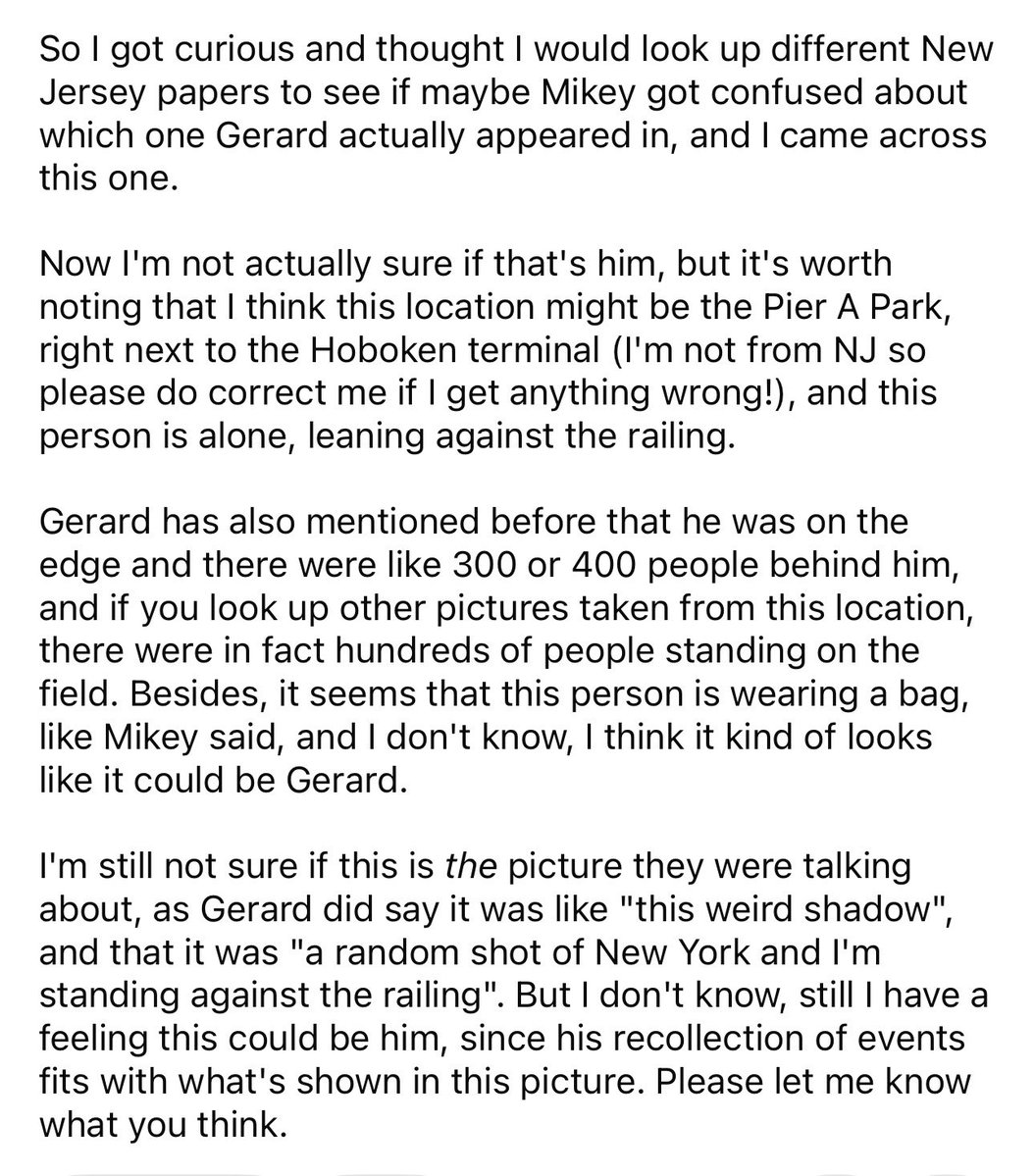 gorebugs's tweet photo. Very Real possibility the ACTUAL photo of gerard way witnessing 9/11 was discovered. oh my GOD https://t.co/ecV9GFy33n