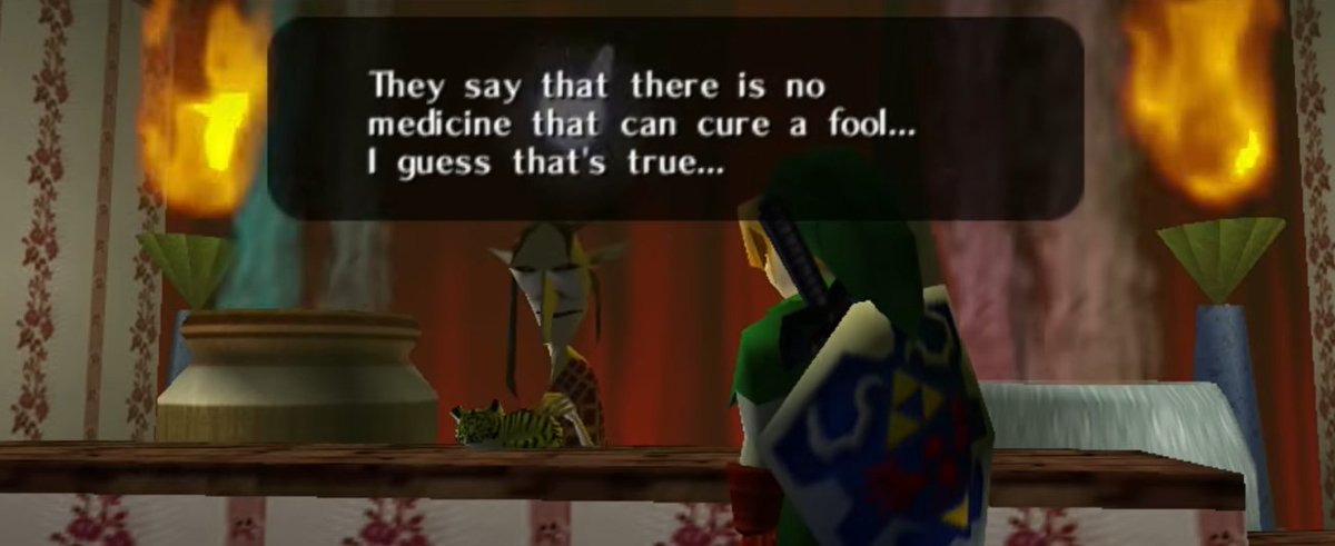 Yagnarishi's tweet photo. Came across a message in LoZ Ocarina of Time which kinda resembles with Swami Vedanta Desika's Subhashita. https://t.co/BbWLyY09ie