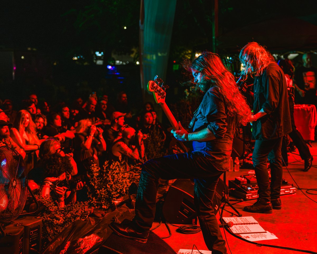 LEVITATION's tweet photo. Hypnotic visuals and heavy riffs abound for Uncle Acid &amp; the Deadbeats' set! https://t.co/gvP7ZlfJIk