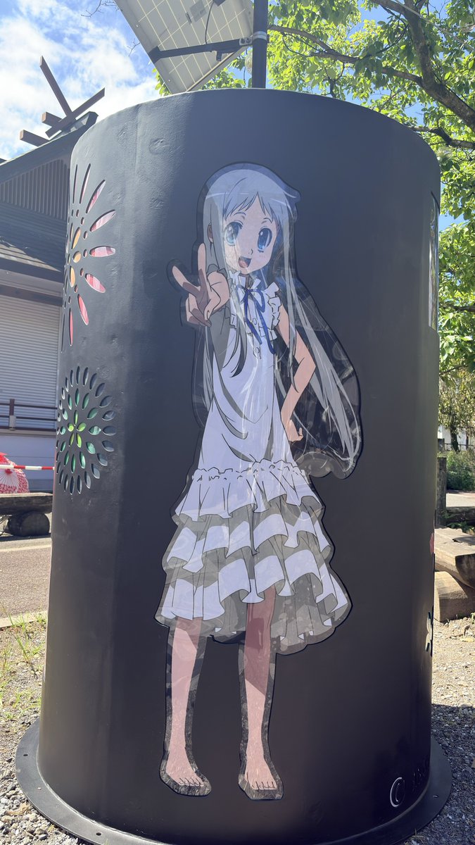 chichibukanko's tweet photo. 劣化のため改修作業を行っていた「あの花 」イルミネーションがピカピカになって戻ってきました!!

一部イラストがリニューアルになっています。ぜひ秩父でめんまを探してくださいね

(アニメ担当:がん)

#秩父
#あの花
#めんま https://t.co/MxIAewMJI7