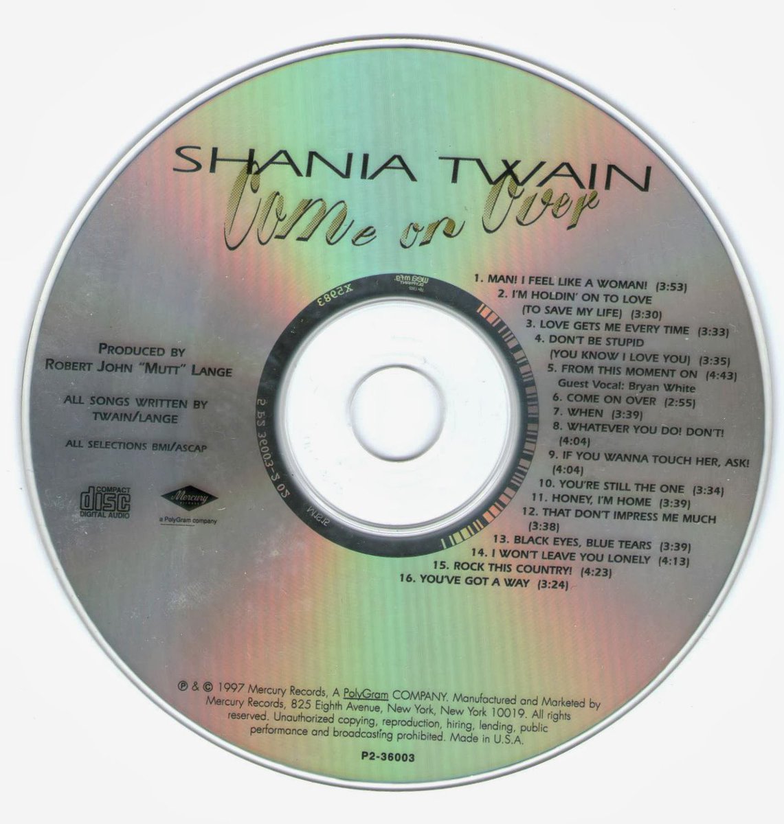 peruccinho's tweet photo. Posição dos singles do álbum “Come on Over” da Shania Twain na Hot 100:

Love Gets My… - #25
Don’t Be Stupid - #40
You’re Still The One - #2
From this Moment - #4
When - out
Honey, i’m here - out 
That’s Don’t… - #7
Man! I Feel Like a Woman - #23
You’ve got a Way - #49 https://t.co/kdNa77ckge