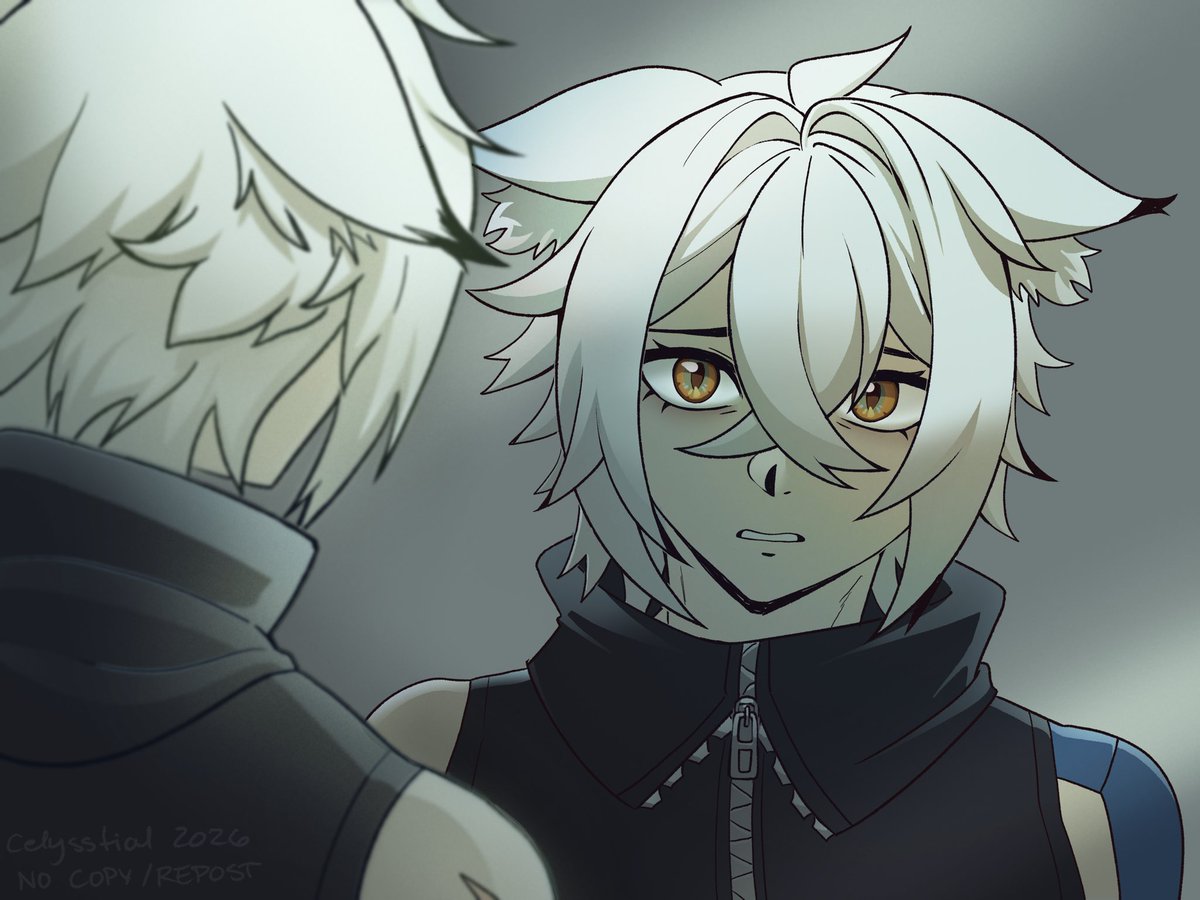 celysstial's tweet photo. Saw a post where someone else suggested Seth’s eyes are blue/violet like a lynx kit’s before they turn gold, oomf proposed the idea of him waking up one day and instead of seeing himself, Seth can only see his brother.

You’re welcome. 🥲

#zzzero #zzz #sethlowell #severianlowell https://t.co/yHk4DF32pH