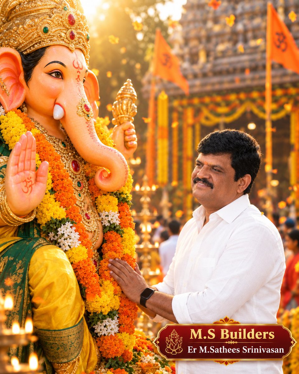MSBUILDERSErMS1's tweet photo. @narendramodi உலக மக்கள் அனைவருக்கும்
விநாயகர் அருள் கிடைக்கட்டும் 🙏
#PMModi #NarendraModi #VinayagarChaturthi #GaneshChaturthi #Vinayagar #FestivalGreetings #GaneshBlessings #IndiaProgress #IndianCulture #Newsupdate #srisathees #MSBuilderS #ji #JiNews https://t.co/xtQfJFpIMd