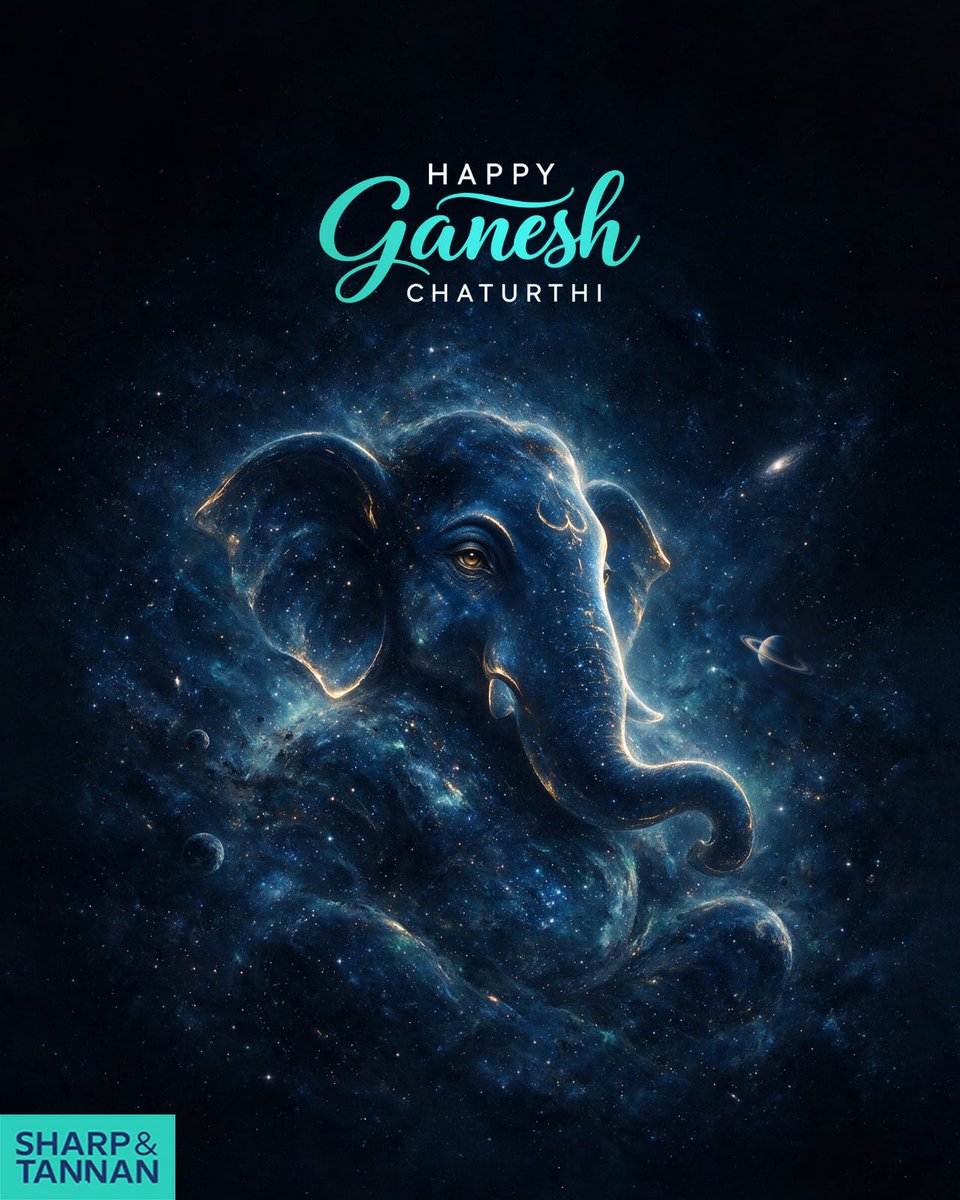 SharpandTannan's tweet photo. Infinite wisdom. 
Boundless possibilities. 

Happy Ganesh Chaturthi.

#HappyGaneshChaturthi #FestivalsOfIndia https://t.co/TRoHsotq2z