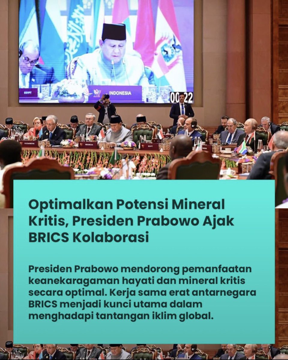 gabinnia17's tweet photo. peran aktif indonesia di ktt brics mencerminkan upaya memperluas jejaring kerja sama dan membuka peluang baru bagi kepentingan ekonomi nasional.
#PrabowoDiKTTBRICS Peran Aktif Indonesia https://t.co/hjmmcwwXBB