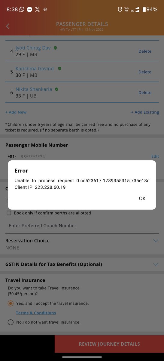 davechirag1992's tweet photo. @IRCTCofficial @RailMinIndia @AshwiniVaishnaw @tapowansirohi
What is use of new irctc website if we are not able to book tickets 60 days before?
I am trying for book 60 days before 8.00 am to 8.45 it's just showing heavy load not able to book and after some time it throghs out . https://t.co/3ieFsDom90