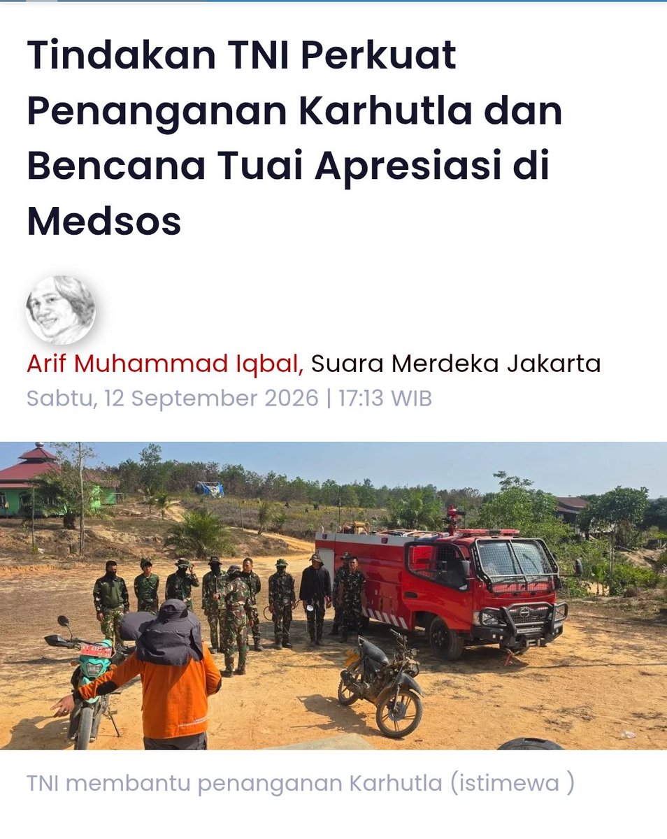 AtokSkuad's tweet photo. Ada banyak pekerjaan berat yang nggak terlihat dari jauh. Salah satunya perjuangan Bapak bapak TNI membantu penanganan karhutla seperti ini. Semoga semuanya dimudahkan.
#SetiaUntukRakyat https://t.co/jBDOwPcZht