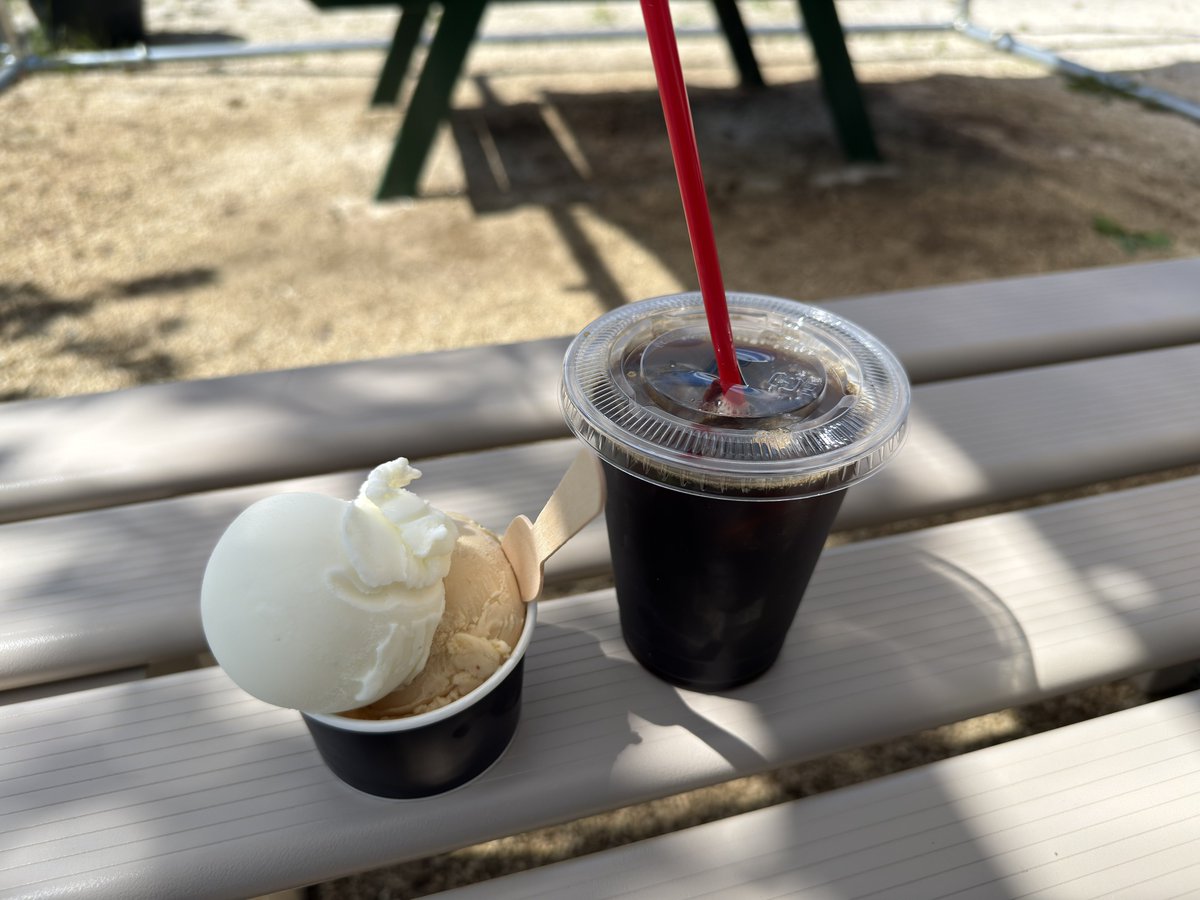 DeguWorks's tweet photo. 近所のVストローム250SX乗りの方とツーリング🏍️
たまたまアイス🍨の看板を見つけて休憩 https://t.co/5N3Rqk67kX