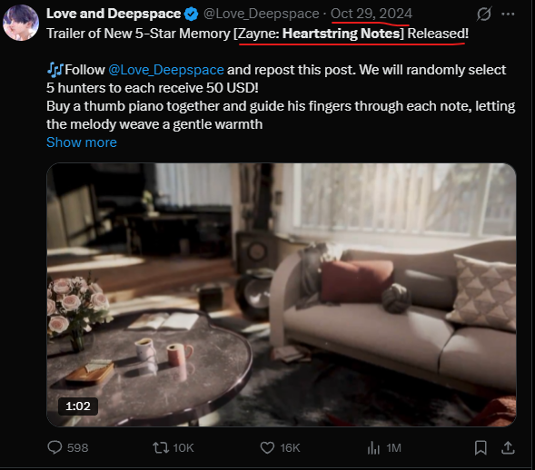 rafsprincess__'s tweet photo. just checked when 🐟❄️⭐️story branches dropped Sylus's Radiant Brilliance was running and we got zayne's Heartstring Notes pv THE DAY AFTER they dropped the trailers for the story branches

we'll most likely get another pv tomorrow https://t.co/q5xRM2e7Fu