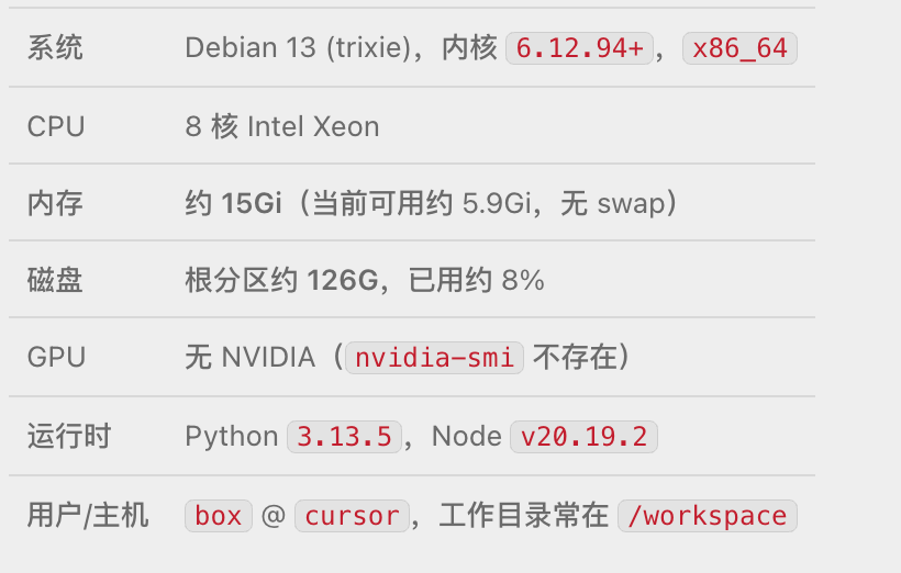 jvyincom's tweet photo. Grok Bot的云主机配置比我想象中的要高
8 核 / 约 16G 内存 / 约 126G 盘
同等配置在AWS EC2 跑满差不多要💲200/mon吧
马斯克很良心了 @elonmusk https://t.co/wkezMkPUax