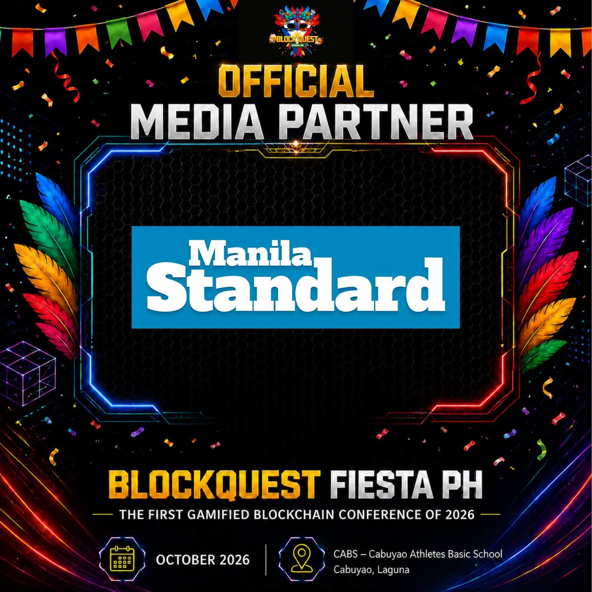 blockquestph's tweet photo. 📣 MEDIA PARTNERS

BlockQuest Fiesta PH proudly welcomes our media partners! 📰

Together, we’ll share the stories, ideas, highlights, and moments of tech, Web3, gaming, business, and Filipino culture. 🇵🇭

📅 Oct 10, 2026 | Cabuyao, Laguna
#BlockQuestFiestaPH #BQFPH #BQF2026 https://t.co/vd7oFFTOZe