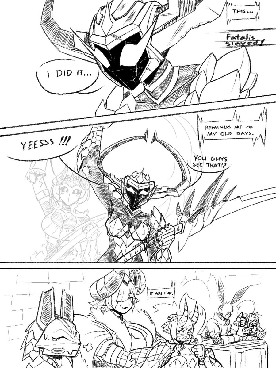 Venny2003's tweet photo. short comic based on a fatalis solo while me frens watch me in vc https://t.co/rY5EUynYDx