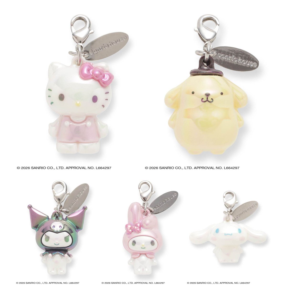 sanrio_oshikatu's tweet photo. ＼⚠️新商品【予告】📣🆕／
sanrio houseよりチャームコレクション、9/17(木)12時～発売開始🥹🩷
今週発売のsanrio houseの限定チャームが可愛いの大渋滞…😭
ビーズリングのキラキラ感も、淡いパステルカラーのラバーチャームも、どこをとっても大人カワイイがつまってる🫶
2～3枚目はランダムだけど、その他のチャームは好きなキャラ選べるよ🙏
また発売日近づいたらお知らせするね📣

🔗サンリオハウス（公式）：https://t.co/JIECzEnUbg
🔗USAGIONLINE：https://t.co/qTZdN8PDa0
🔗Rakuten Fashion：https://t.co/rDjyoWCo4O

📅発売日：9/17(木)12時～
📝ラインナップ：
アクリルビーズチャーム（全6種）…2,860円
ラバーチャーム（全6種）…990円
チャームシリーズ（全5種・ランダム）…1,210円
ハローキティフィギュアチャーム（全6種・ランダム）…1,210円

#sanriohouse #サンリオハウス #pr