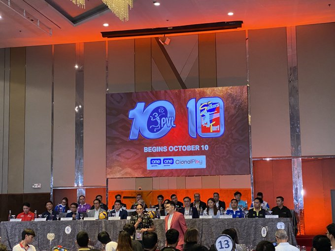 ABSCBNNews's tweet photo. Premier Volleyball League and Spikers' Turf hold a media launch for the leagues' landmark 10th season. #PVL2026 #PVL10  | via @kennedyzcaacbay https://t.co/EGaPJnUPS3