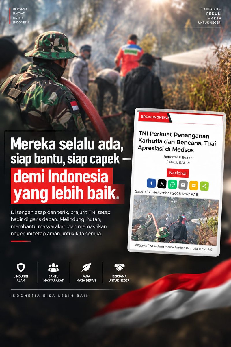 Aneska16an's tweet photo. Nggak ada tugas yang ringan ketika menyangkut keselamatan banyak orang. Semangat terus Bapak bapak TNI.
#SetiaUntukRakyat https://t.co/qnd0mhcTE4
