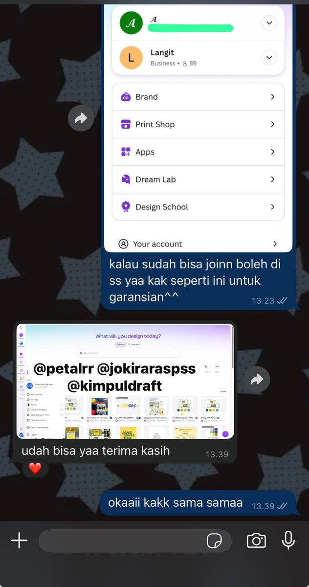 kimpuldrafts's tweet photo. morningg semuaa penghuni #zonauang! yuk yang butuh canva pro atau edu lifetime bisaa ke aku yapzz pastinya fast process dan full garansii 🫶🏻 GA SAMPE 5 MENIT UDAH PREM GUYSS!!! intip testi yukk di pinned @petalrr atau di pic dibawah inii👇🏻 orderrr sung wa di bio yasshh 🫰🏻 https://t.co/WHKT5ftqfT
