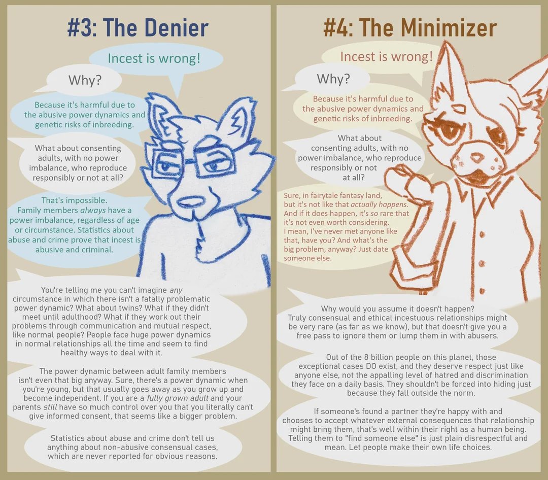 GarhumL84353's tweet photo. @LACKYREAL____ @totallyl0l @ToadyFNaF1987 To be completely fair, part of this image is missing.

Not that these are good arguments though. The left side is bad because it uses unreported cases as evidence, which you can't do, and also acts as if once you turn 18 you stop listening to your parents???

Right side is bad b- https://t.co/7MVq28epfz