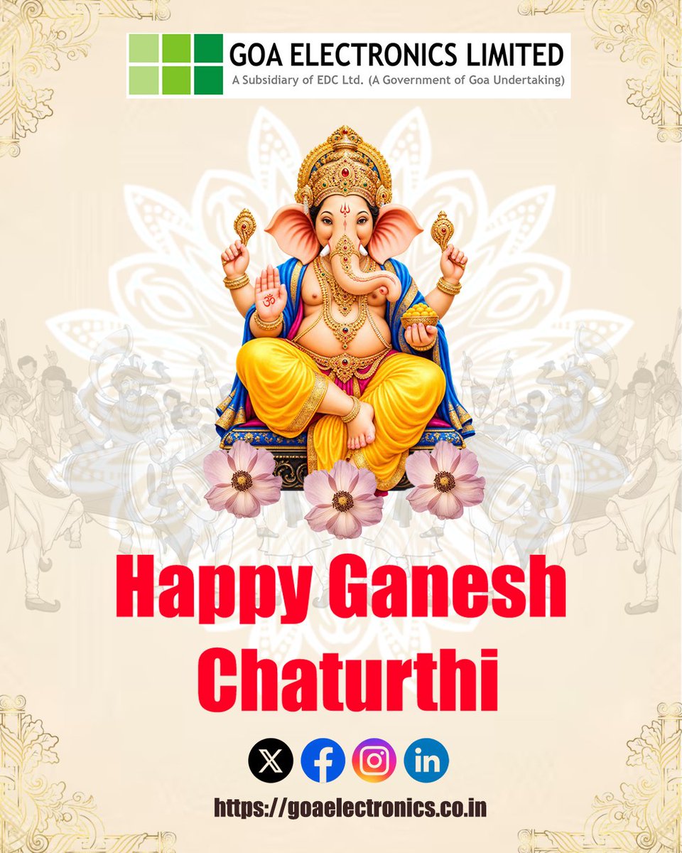 GoaElectronics's tweet photo. Happy Ganesh Chaturthi 🙏
#govtgoa #gel #happyganeshchaturthi https://t.co/7gt9bbXIkq
