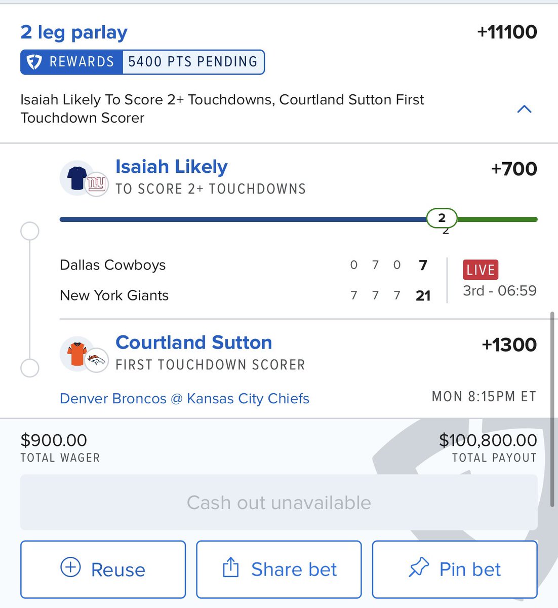 brettskireal's tweet photo. I won over $50,000 today which led me to make absolutely insane parlays during the late night game. This has resulted in me having three chances at the biggest win of my life tomorrow. One fucking time man! ANYBODY! https://t.co/BIZB4L4kxw
