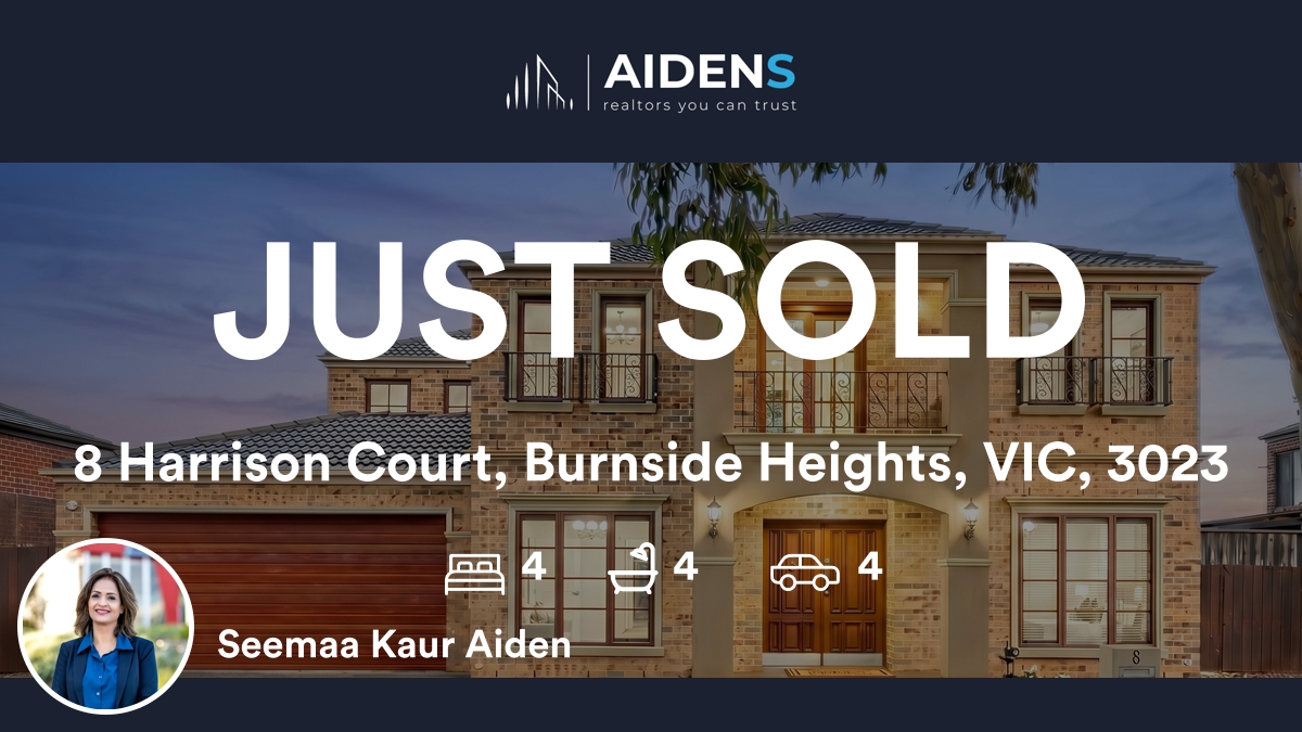 gurmitaiden's tweet photo. 🛌 4 🛀 4 🚘 4
📍 8 Harrison Court, Burnside Heights, VIC, 3023

Our agent’s latest sale on RateMyAgent

https://t.co/8Vh8cT5vgF

...
#ratemyagent #realestate #Aidens_Realtors https://t.co/qbUI1ghI1P