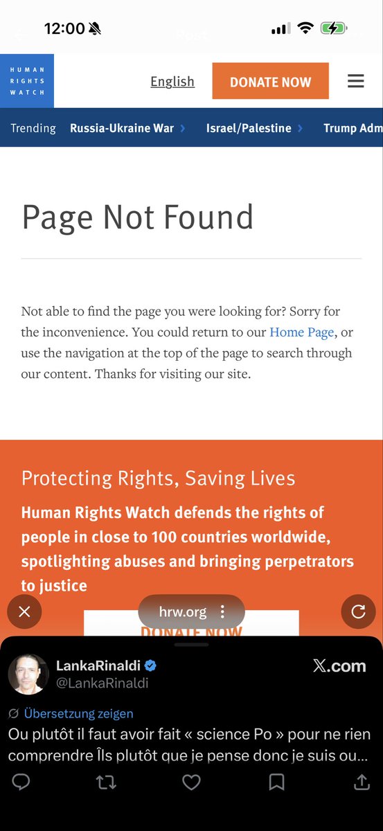 openboheme's tweet photo. @LankaRinaldi @DorBim @quatremer Human Rights Watch deleted this statement !!! The page is not to be found https://t.co/I4b6zKhSIa
