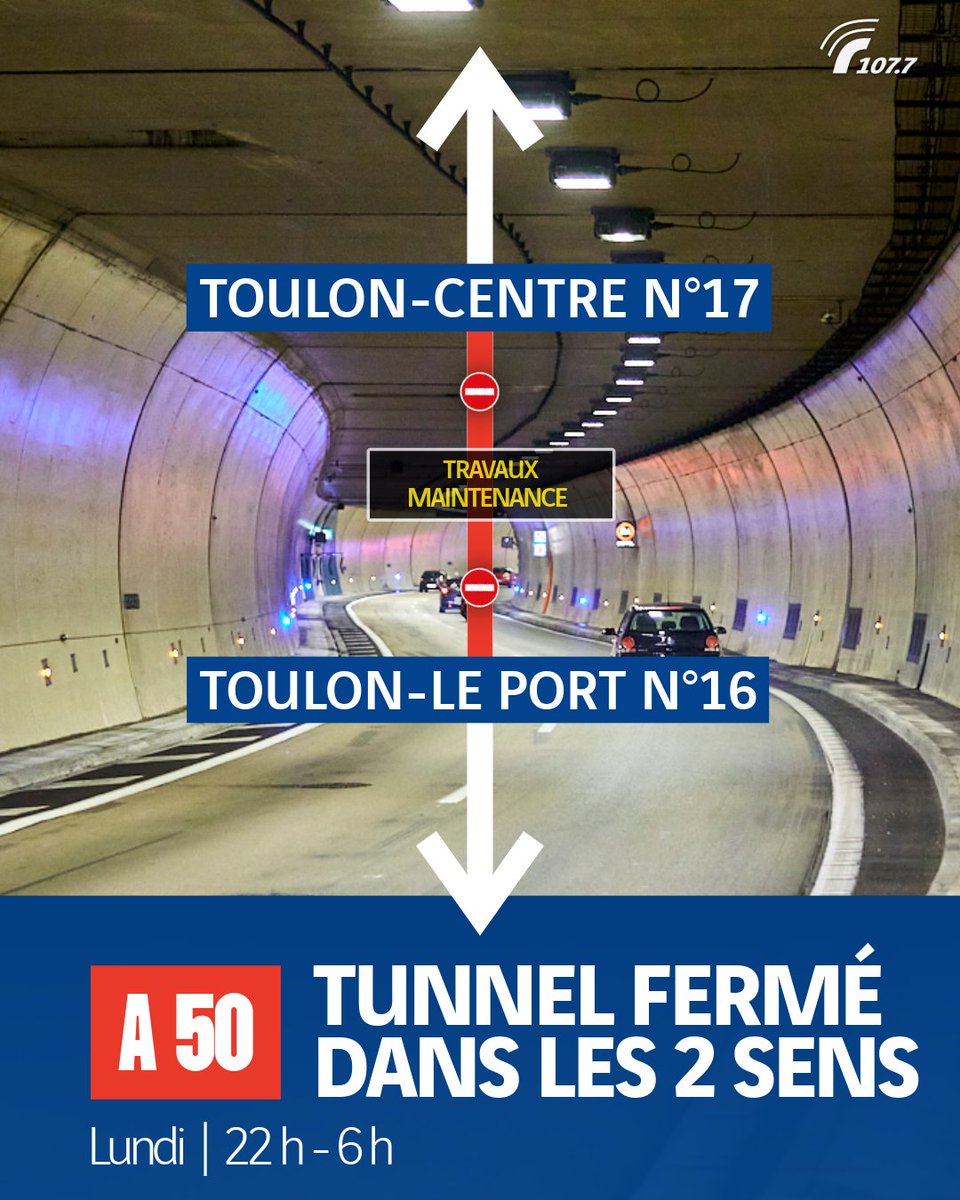 Radio1077's tweet photo. ❌Plusieurs fermetures d’autoroute sont prévues ce lundi soir pour effectuer des travaux🚧.

👉Dates, horaires, déviations : retrouvez le programme sur https://t.co/9XwURaAQCC https://t.co/fU3oGraMcw