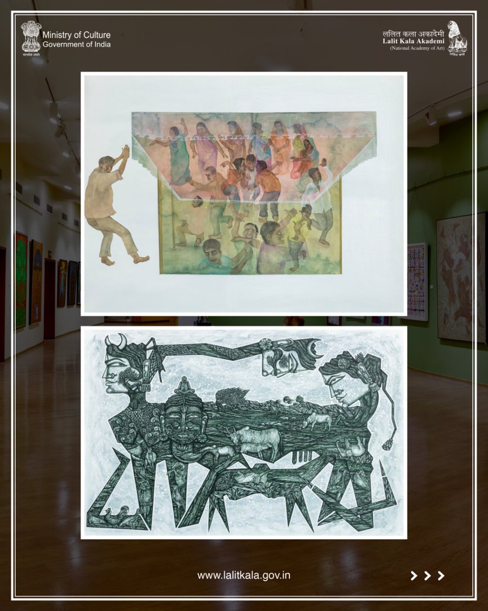 LalitKalaLKA's tweet photo. @PMOIndia @gssjodhpur @Rao_InderjitS @AmritMahotsav @MinOfCultureGoI @Secy_CultureGOI @KKMtweet Now, the artworks from the exhibition are available for sale.

Find a work that inspires you and make it part of your collection.
(2/3) https://t.co/KWQqKZMU6S