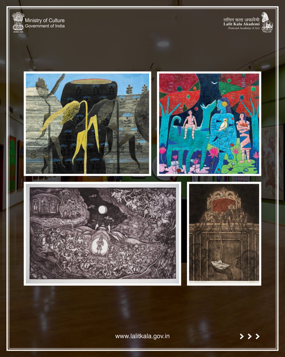LalitKalaLKA's tweet photo. @PMOIndia @gssjodhpur @Rao_InderjitS @AmritMahotsav @MinOfCultureGoI @Secy_CultureGOI @KKMtweet Now, the artworks from the exhibition are available for sale.

Find a work that inspires you and make it part of your collection.
(2/3) https://t.co/KWQqKZMU6S