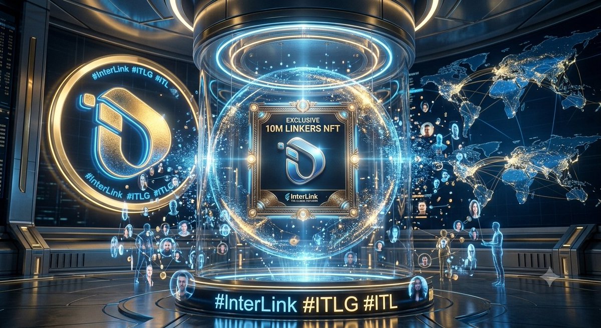 gowrich74's tweet photo. 3. 🪪 Exclusive 10M Linkers NFT
A luxurious futuristic “10M LINKERS NFT” displayed inside a transparent holographic vault, surrounded by glowing blockchain particles and digital human avatars, giant $ITL token in #InterLink #ITLG #ITL. https://t.co/3GOUcd8ijI