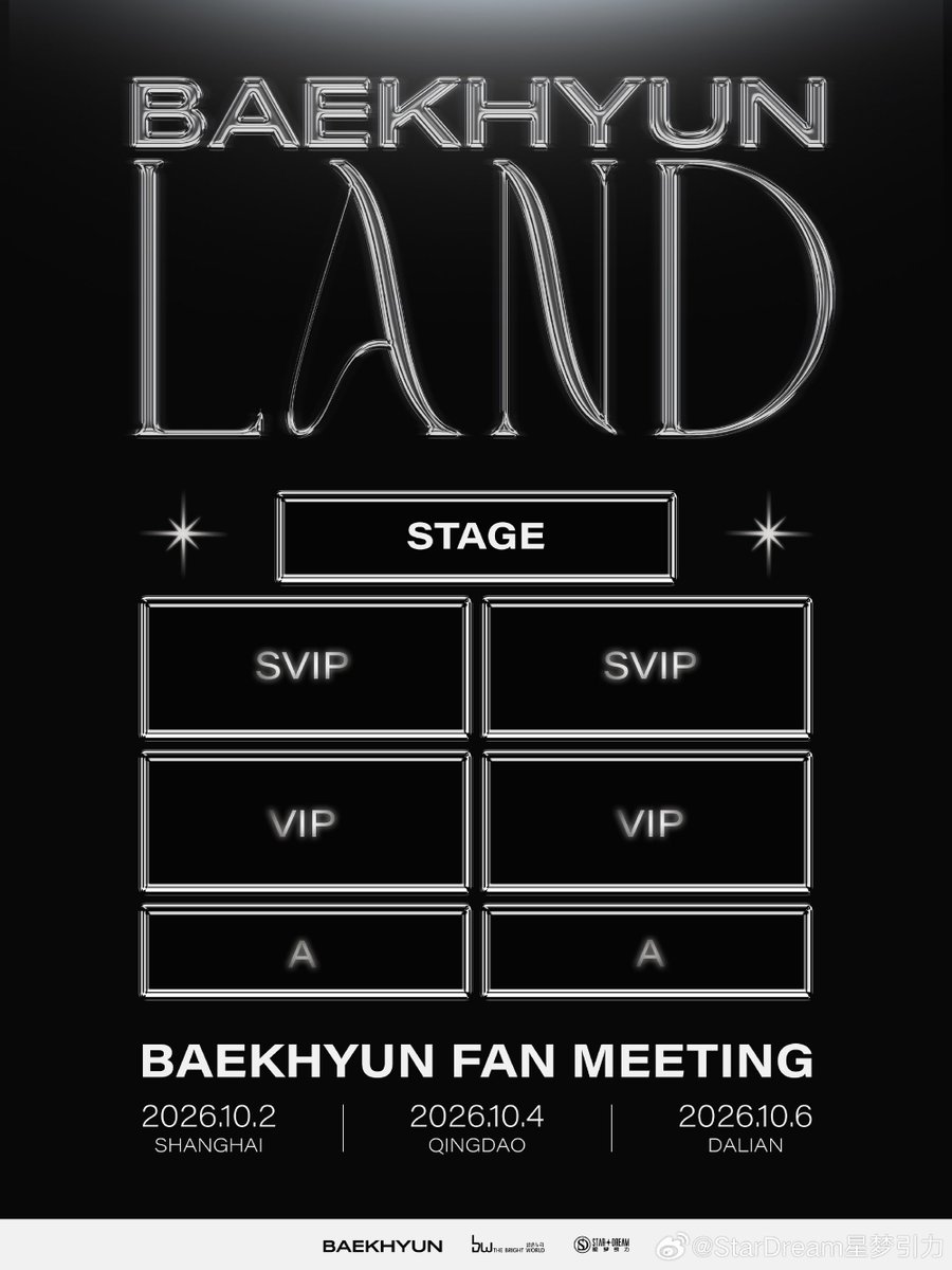 Ace_BBH's tweet photo. BAEKHYUN SOLO FANMEETING '2026 BAEKHYUN LAND' TO BE HELD IN SHANGHAI, QINGDAO, AND DALIAN!! 😭🤍

🗓️ Oct 2, 2026 - 📍Shanghai
🗓️ Oct 4, 2026 - 📍Qingdao
🗓️ Oct 6, 2026 - 📍Dalian https://t.co/uKXGWhxYND