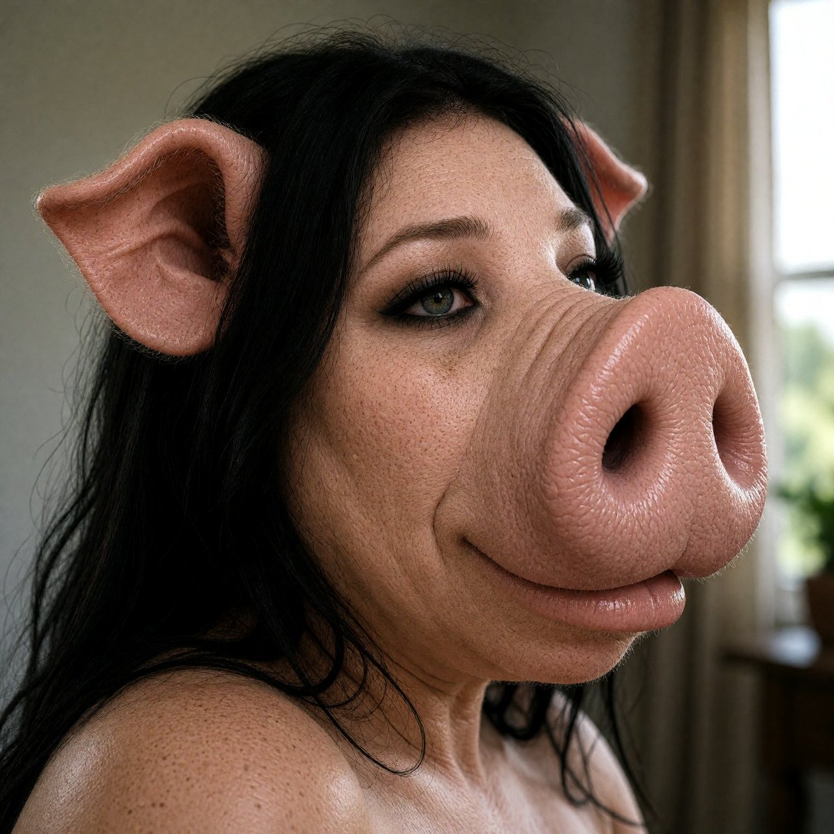 SnoutFan's tweet photo. Girl With a Big Pig Snout

#pig #pigtf #piggirl #pigtransformation #werepig #piggy #pignose #porcine #anthropig #bigsnout https://t.co/qLVuO8f0ZQ