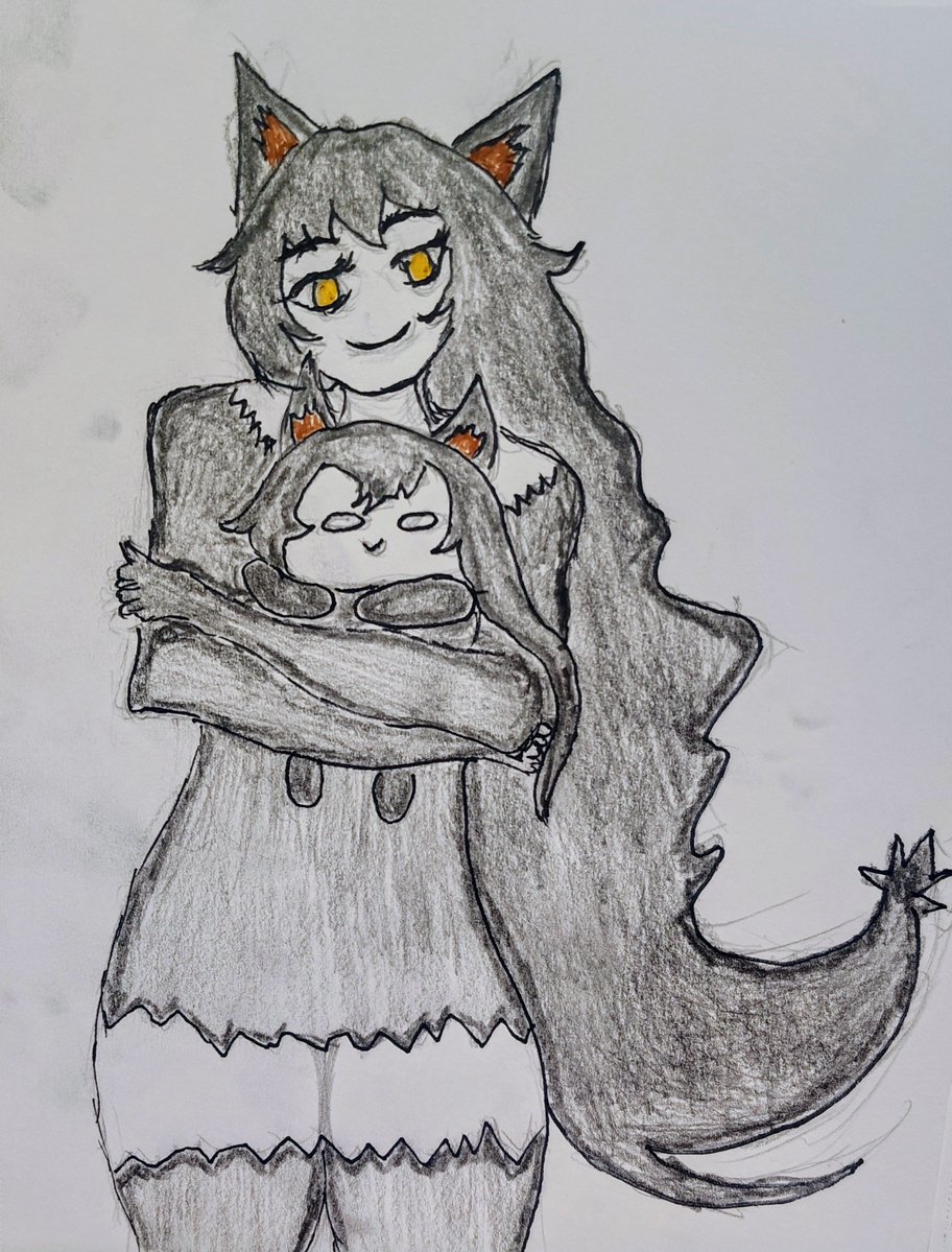 juicerivers1013's tweet photo. Wolf Mama and Wolf pup @DevShinobu https://t.co/nyqapSHKkp