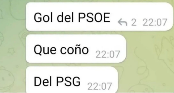 xPodrii's tweet photo. Gol del PSOE https://t.co/6cI5lrTPHg