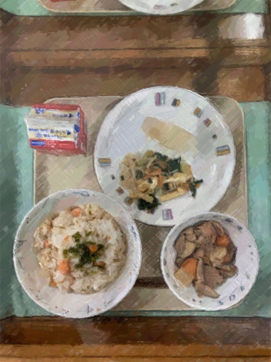 akasakaes's tweet photo. 東校舎給食

今日は、「旬の食材を味わおう給食」でした。鮭茶漬けや梨など、美味しそうに食べていました。 https://t.co/1OJG88Rf60